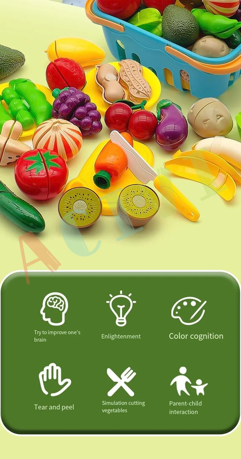 Kids Pretend Play Kitchen Food Set