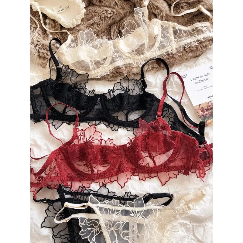 Women Push Up Embroidery Bra