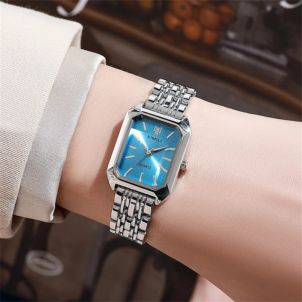 Gold Plated Square Ladies Quartz Watch