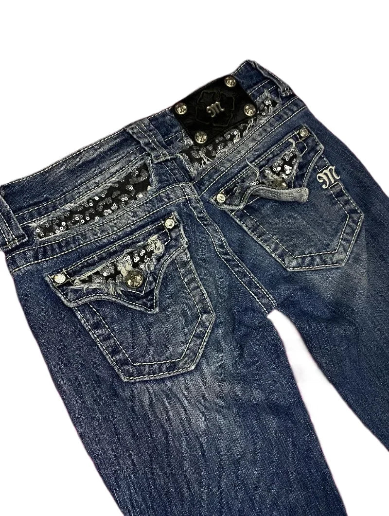 Miss Me Y2K Rhinestone Wide Jeans