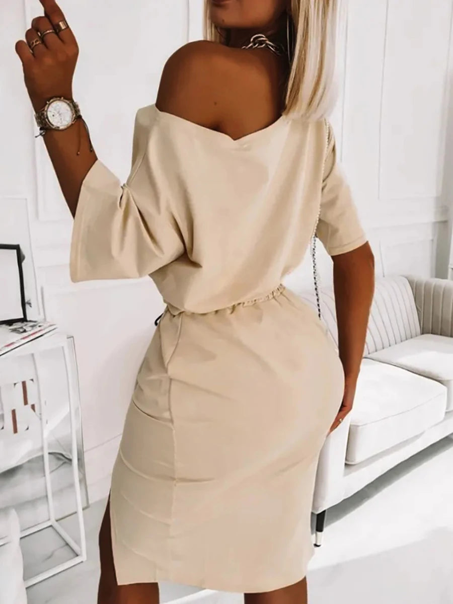 Plus Size One Shoulder Skirt Set