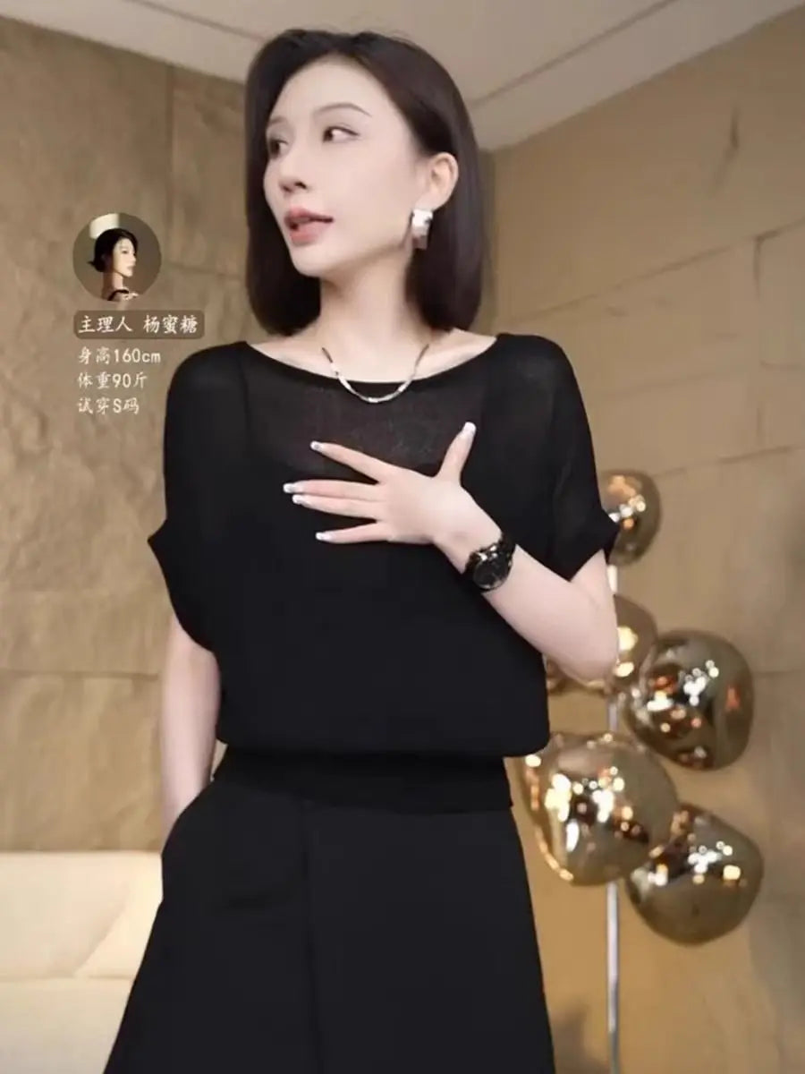 Women's Hollow Back Ice Silk Sweater