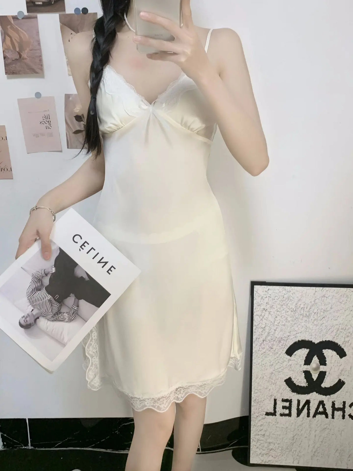 طقم رداء نوم ساتان نسائي