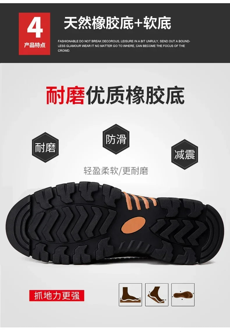 Men Handmade Thick Sole Leather Loafers