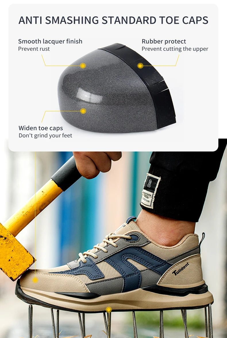 أحذية رياضية رجالية للعمل بمقدمة فولاذية غير قابلة للتدمير