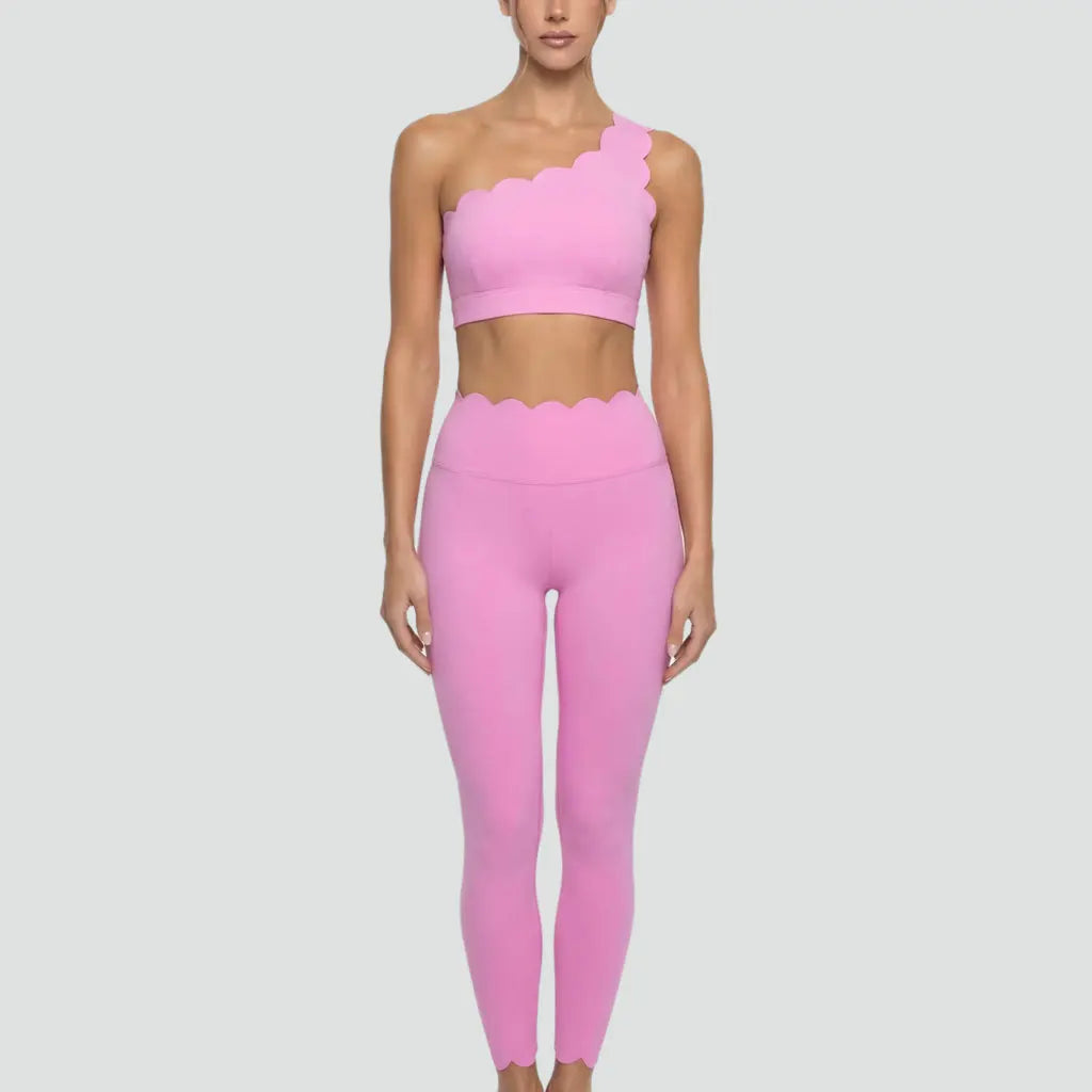 Blush One-Shoulder Yoga Set