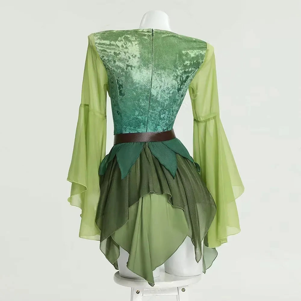 Medieval Green Elf Cosplay Dress