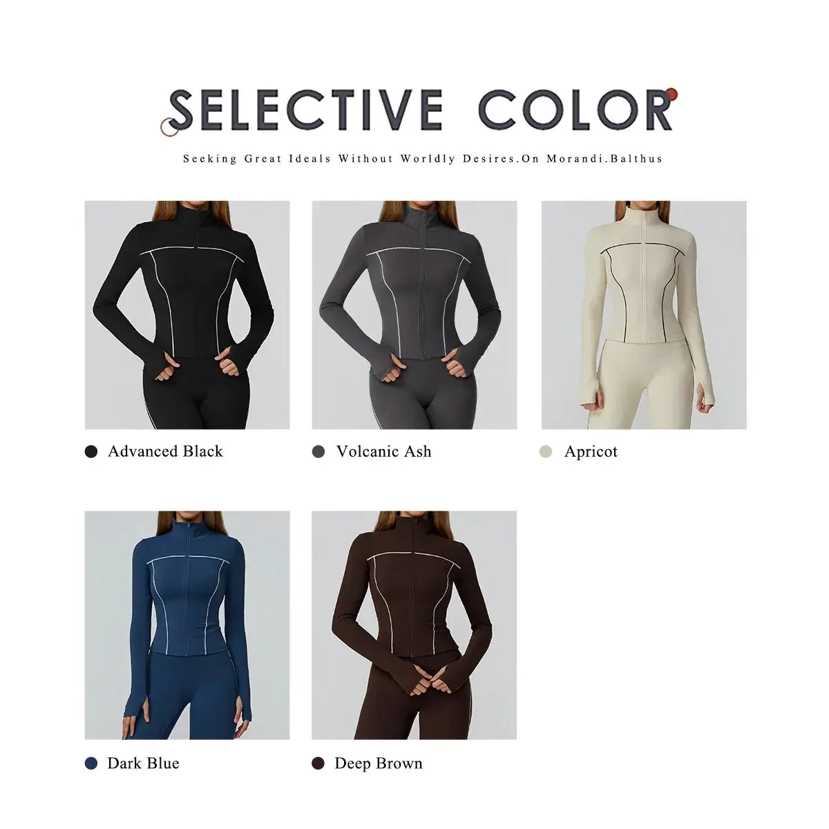 جاكيت جري نسائي ضيق بأكمام طويلة