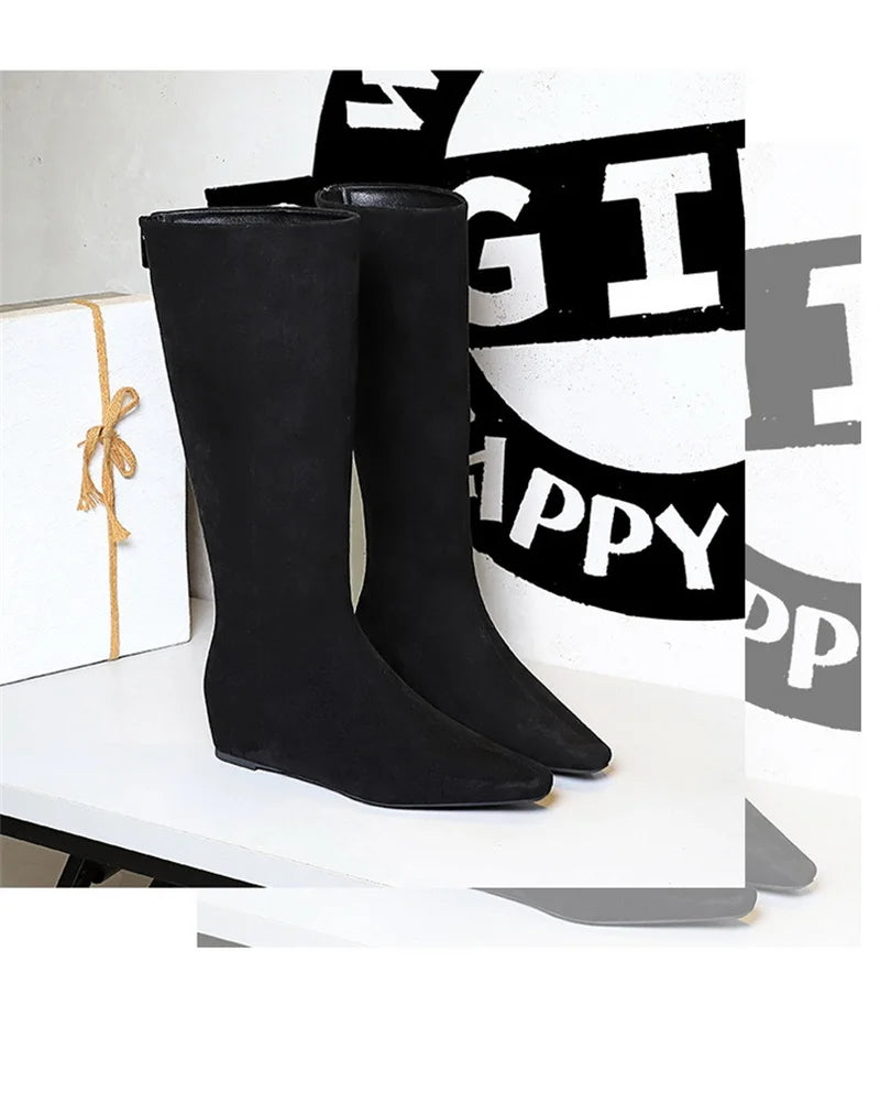 Korean Suede Knee High Boots