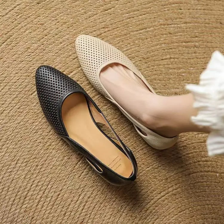 حذاء بكعب مدبب ومثقب - تصميم أنيق وجيد التهوية 2025