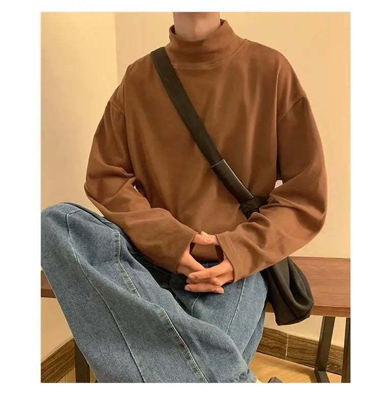 Men Velvet Slim Fit Turtleneck