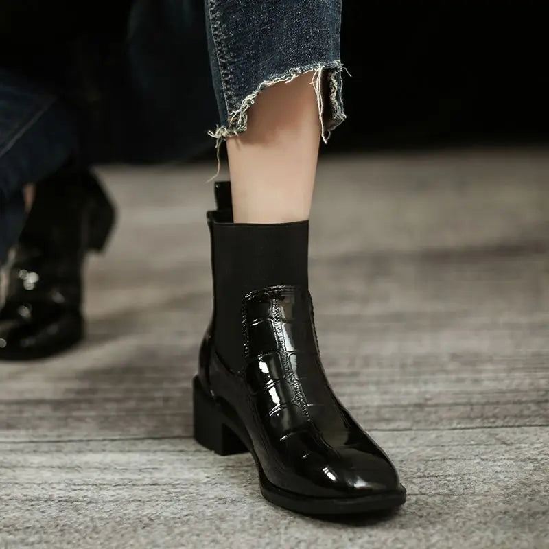 Women Pointed Toe High Heel Work Booties – Short Ankle Shoes