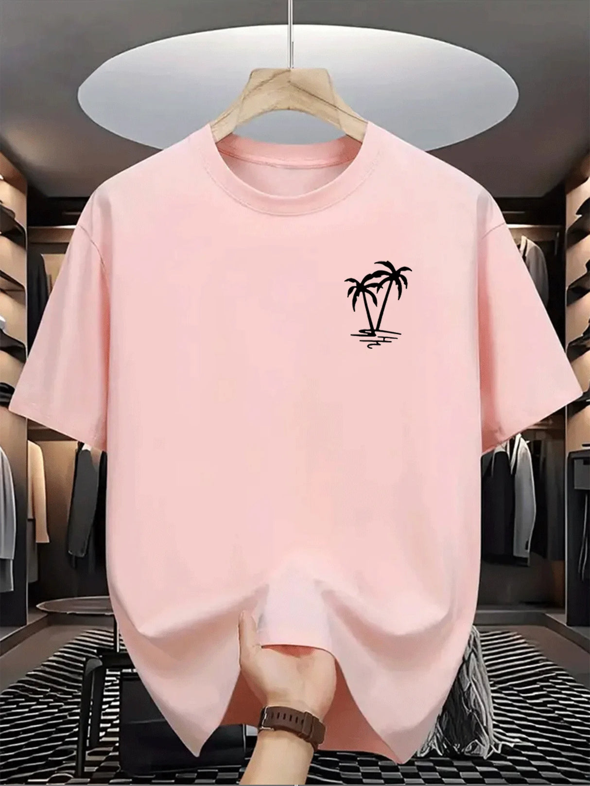 تي شيرت رجالي بطبعة جوز الهند