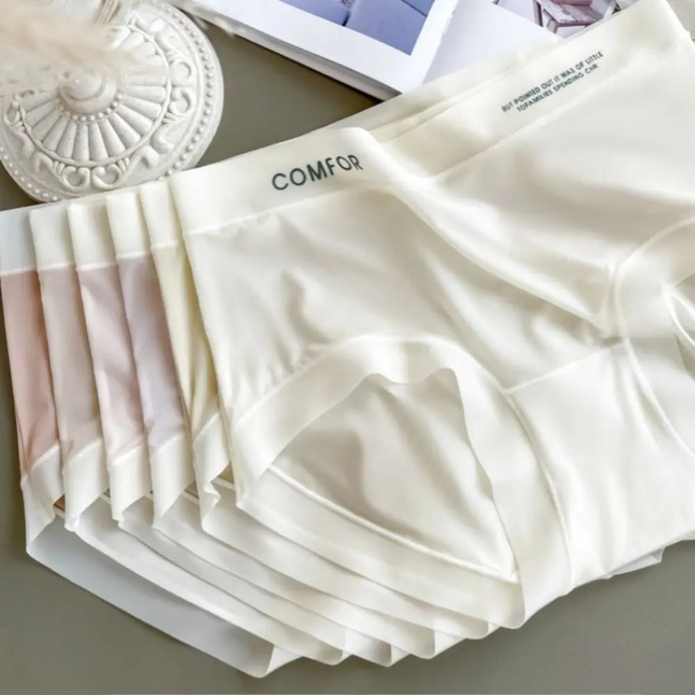 سراويل داخلية نسائية من الحرير الجليدي المكشكش