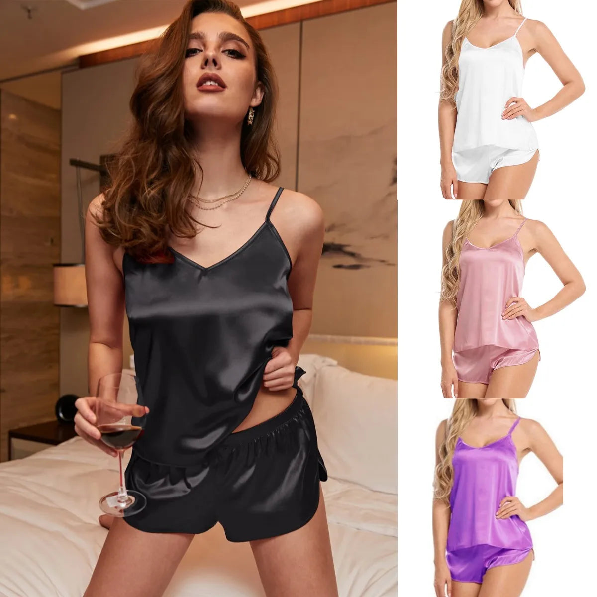 Luna Satin Cami Set