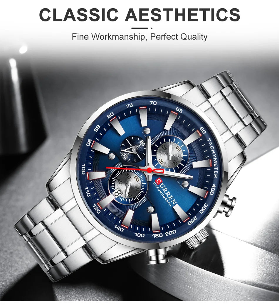 CURREN Luxury Men’s Quartz Chronograph Watch