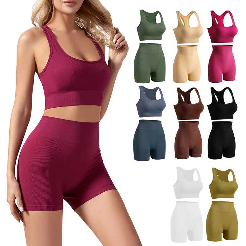 Women Seamless Yoga Bra Set