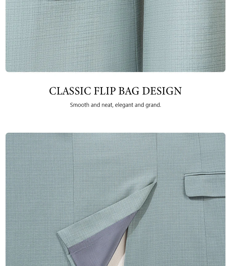 بدلة صيفية خضراء ضيقة للرجال