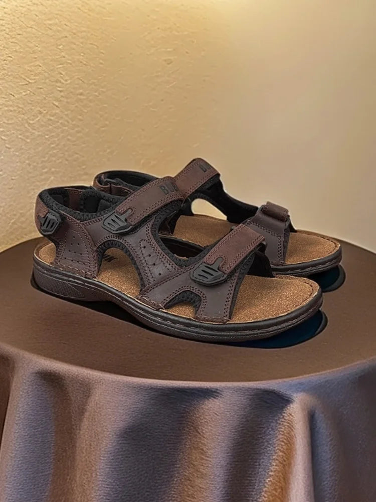 صنادل رياضية خارجية جلدية للرجال