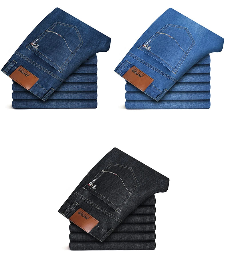 بنطلون جينز رجالي مستقيم بمقاسات كبيرة