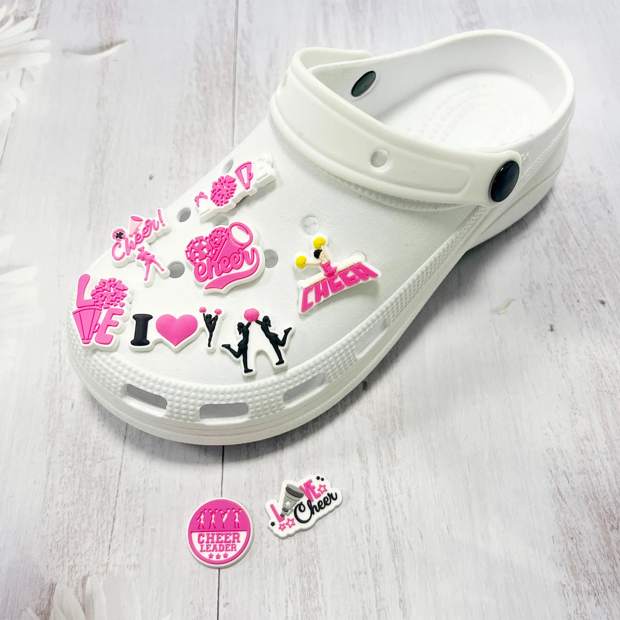 Women Cheerleader Shoe Charms Accessories