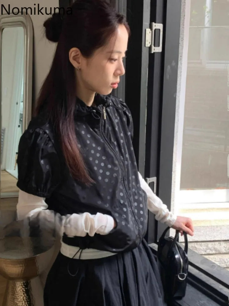 Streetwear Summer Polka Dot Hooded Jacket