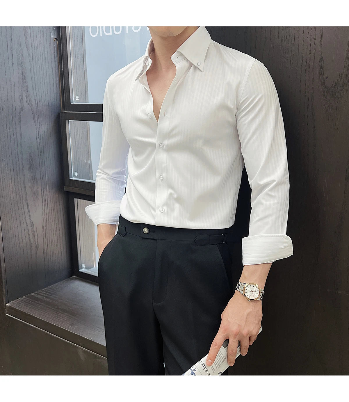 Men Slim Striped Shirt