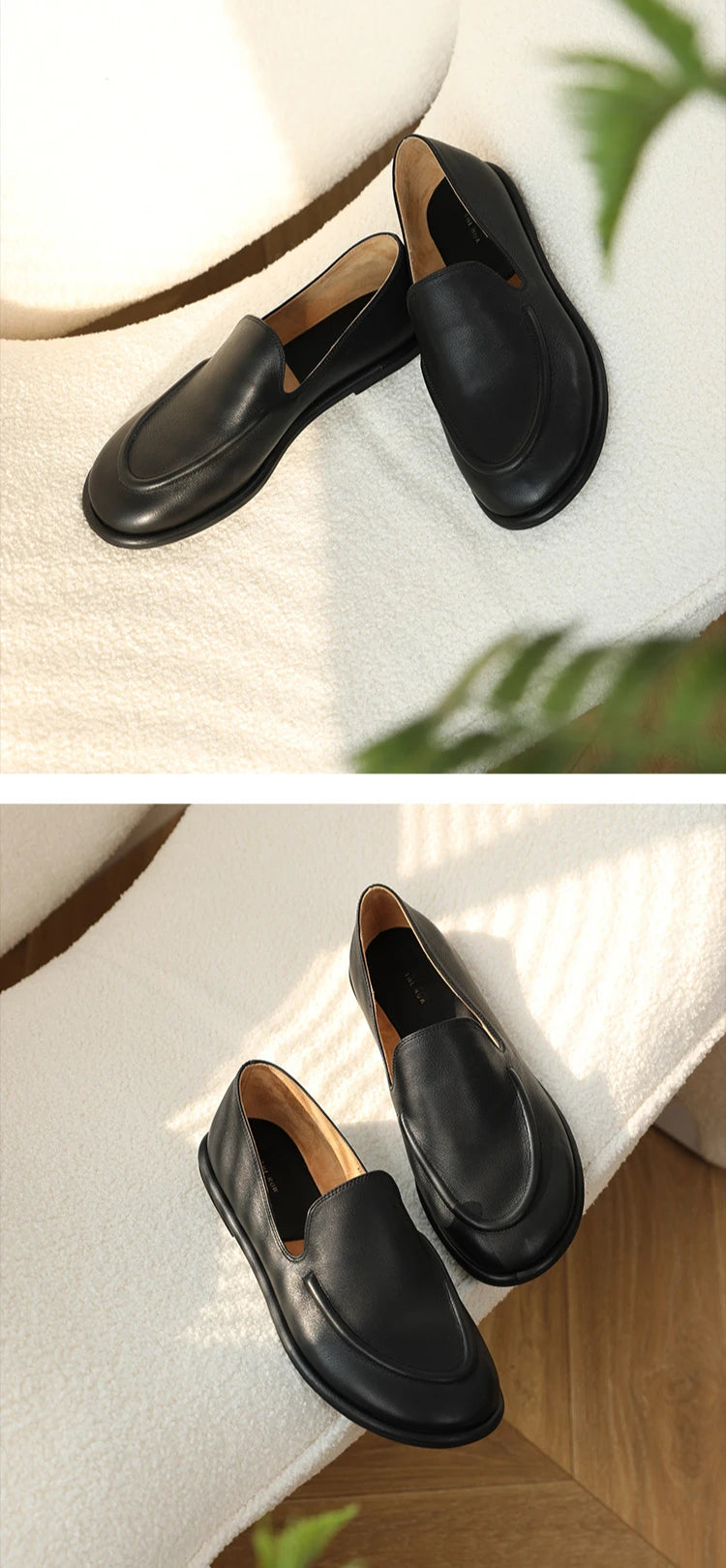 حذاء مسطح نسائي بكعب مدبب وإبزيم من الخلف