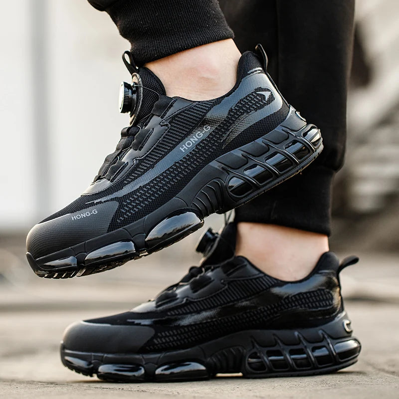 أحذية أمان رجالية بمشبك دوار وأصابع فولاذية