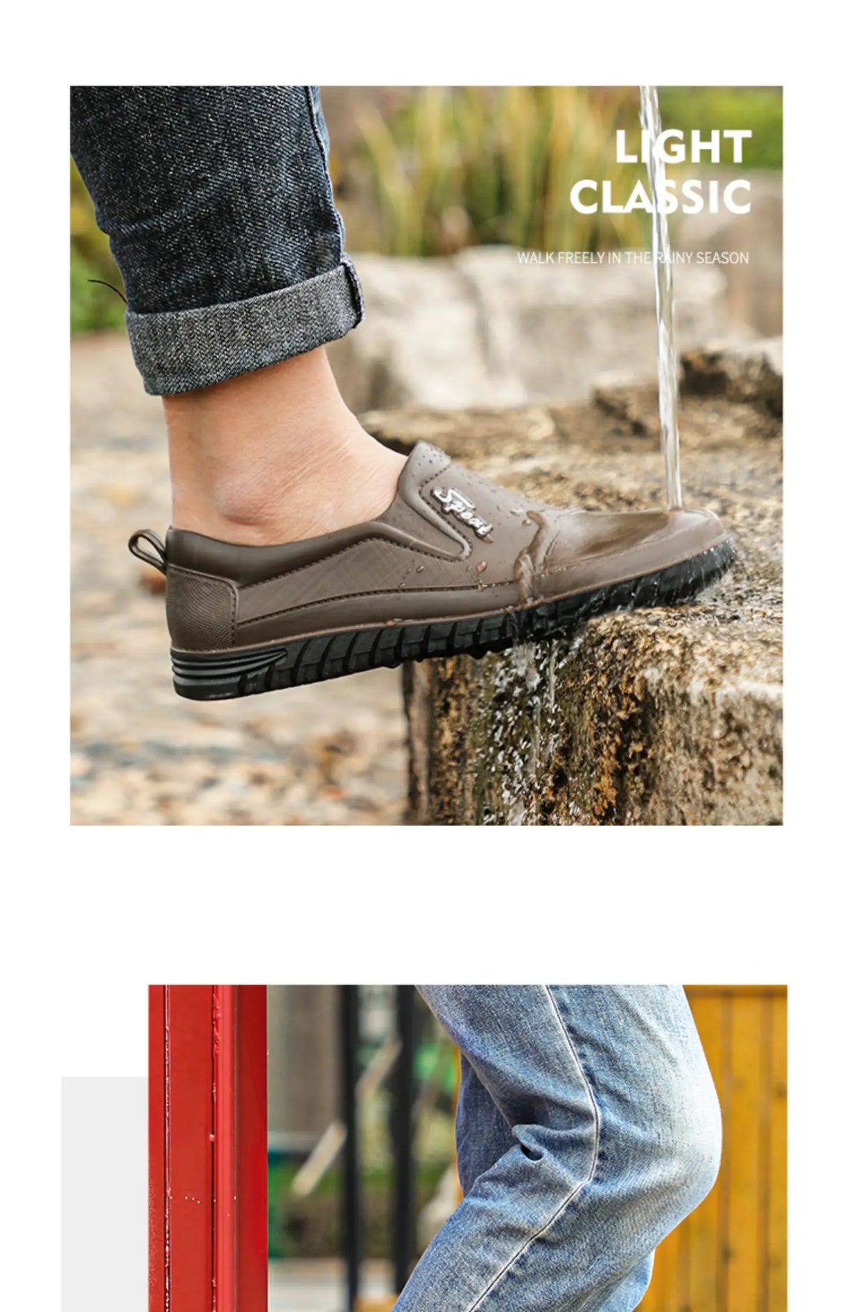 أحذية مطر رجالية منخفضة القطع