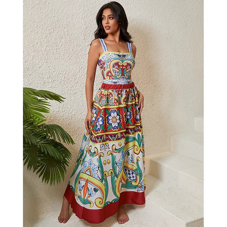 Vintage Print One Piece