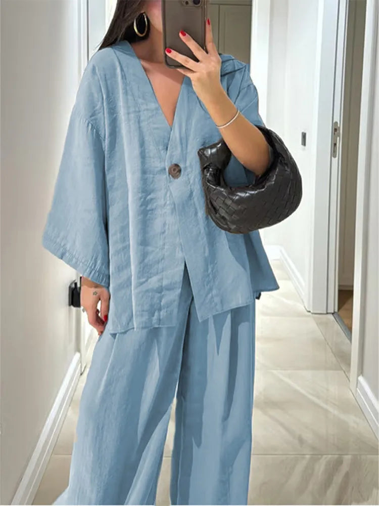 Women's Linen 2 Piece Set