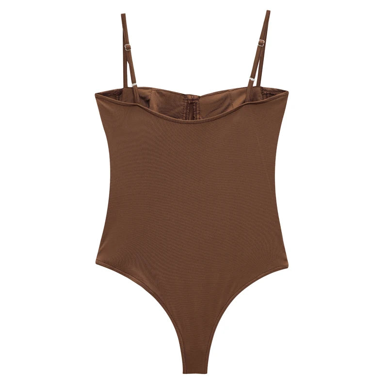 Satin Camisole Bodysuit Women – Backless Lingerie