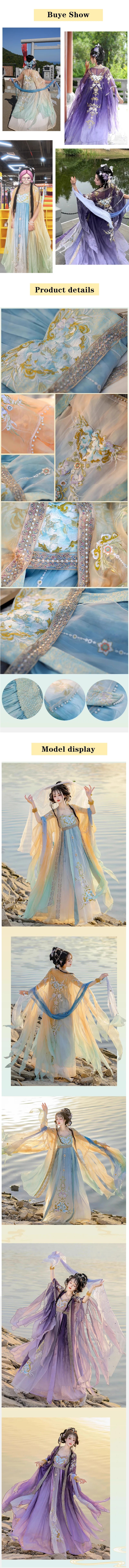 Gradient Embroidery Hanfu Carnival Costume showcasing vibrant colors and elegant design, perfect for festive occasions.