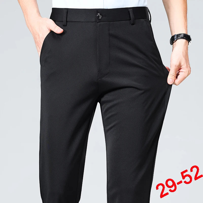 Men's Plus Size Business Trousers – Classic Black