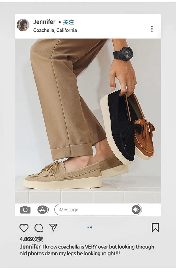 Men Suede Lightweight Driving Loafers