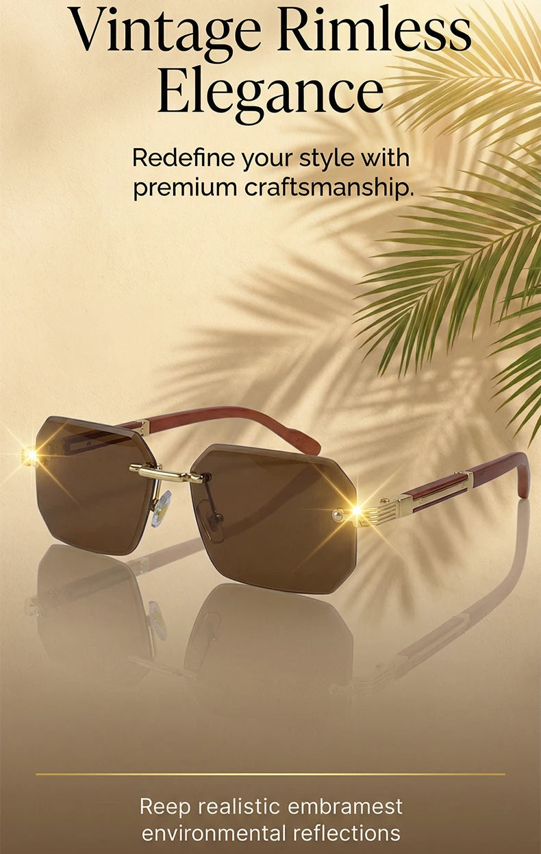 Elite Rimless Rectangle Sunglasses