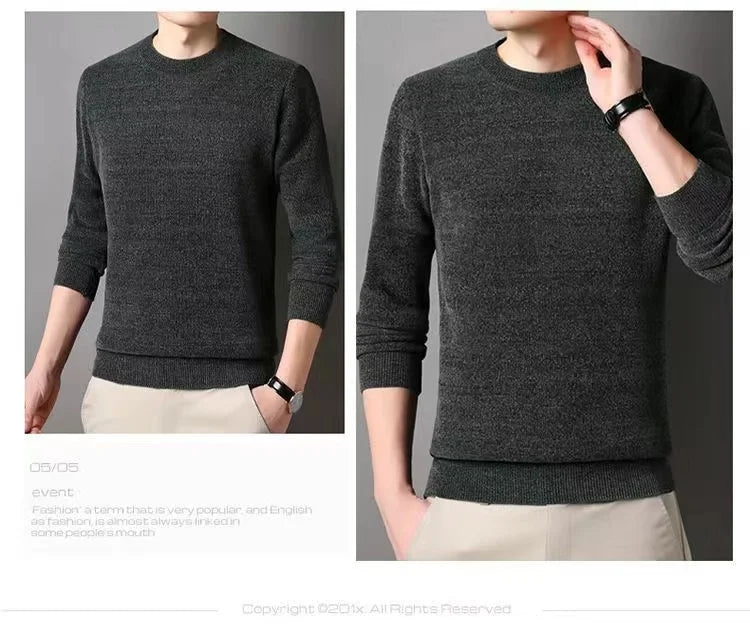 Men's Mink Cashmere O-Neck Sweater