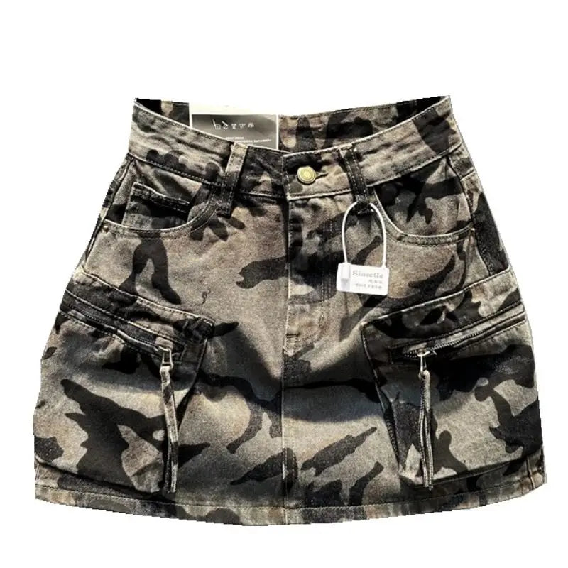 CamoChic™ – Camouflage Workwear Skirt (Mini Harajuku Hip Look)