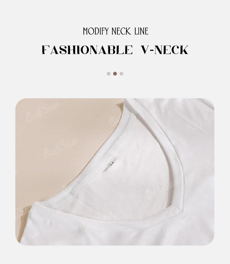 Women 3D Print V-Neck Tee