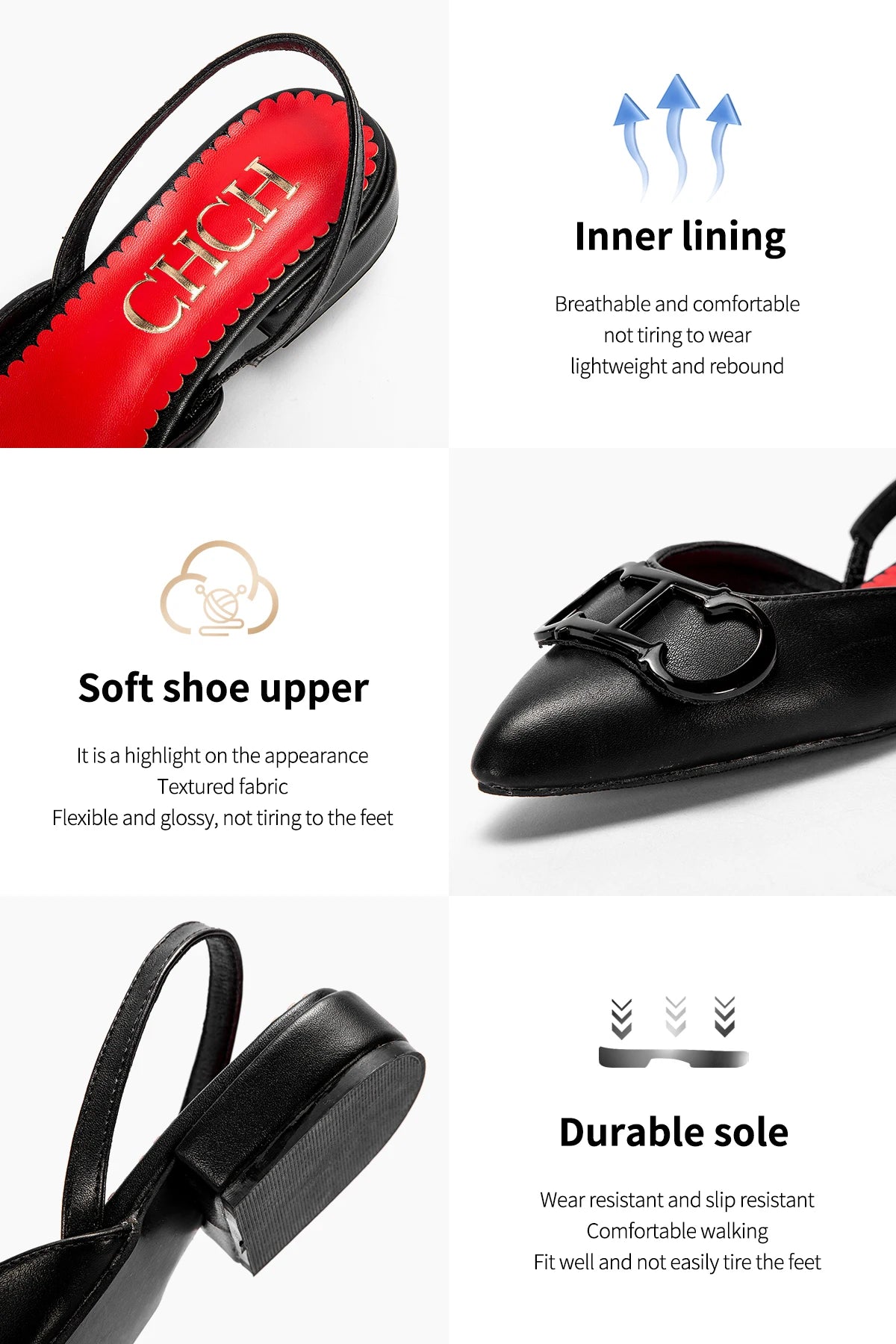 حذاء باليه مسطح نسائي من الجلد سهل الارتداء مع عقدة فيونكة