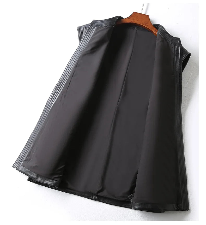 Luxury Soft PU Leather Sleeveless Vest