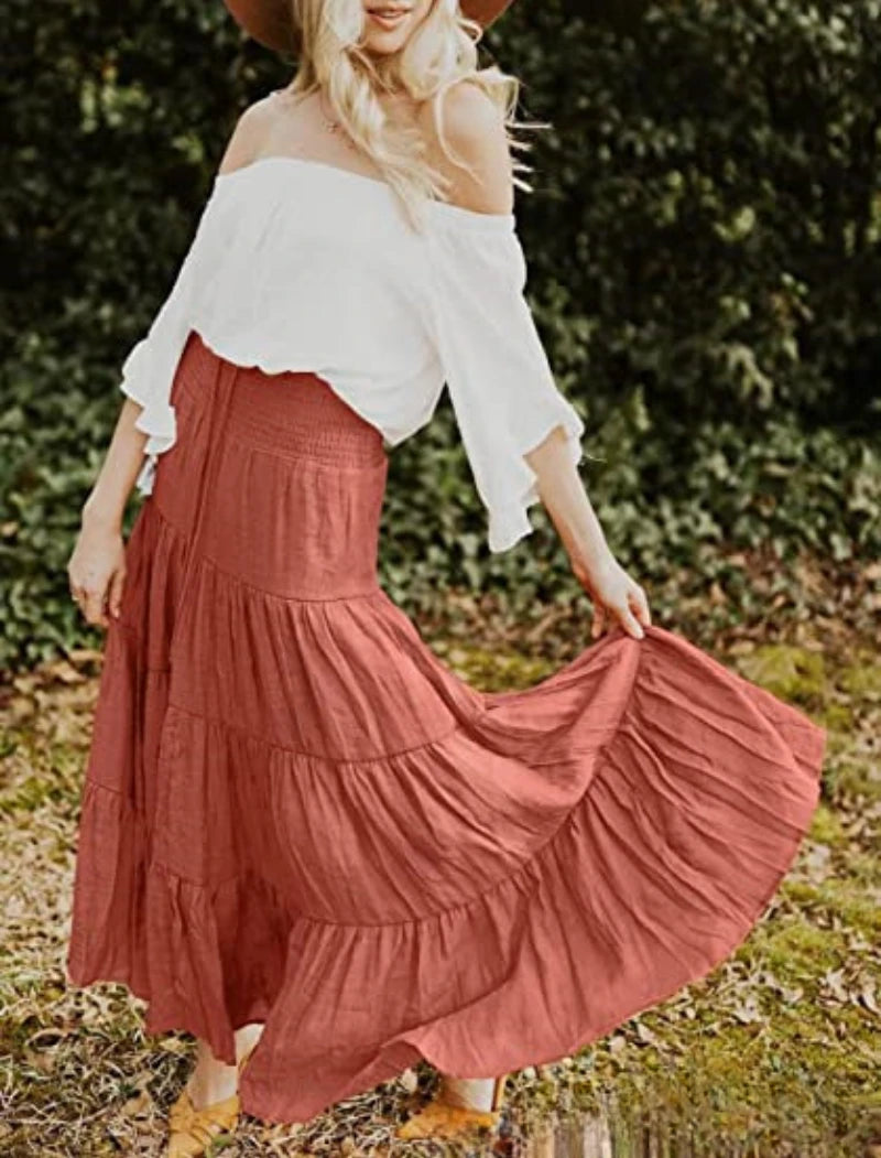 Women Boho Maxi Skirt