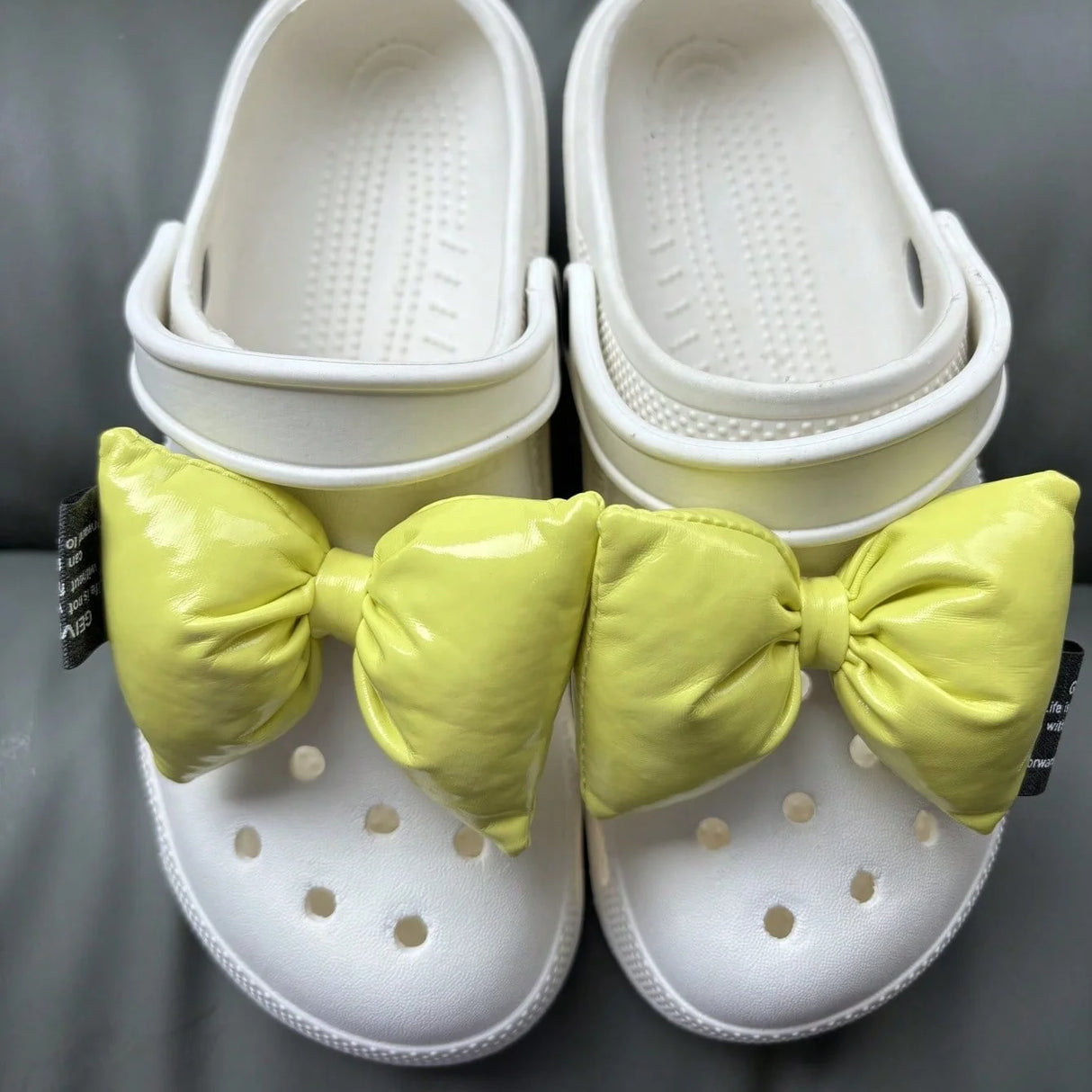 Women Bow Shoe Charms Glossy Accessories