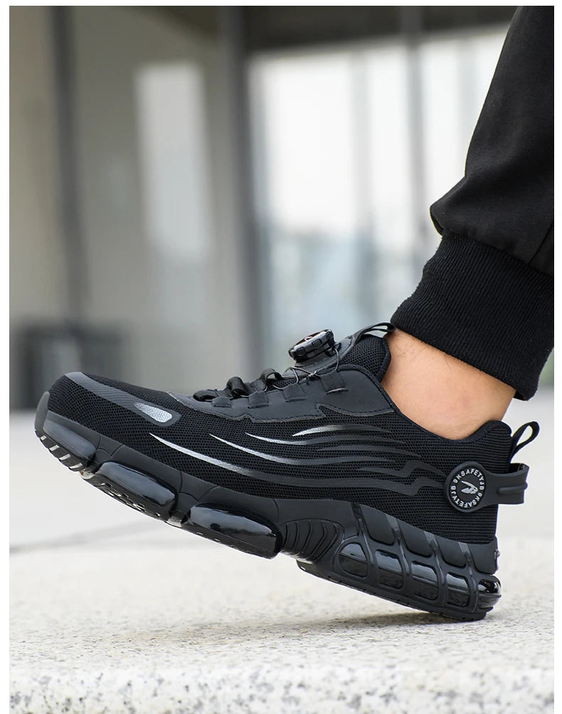 أحذية رياضية رجالية آمنة بأزرار دوارة