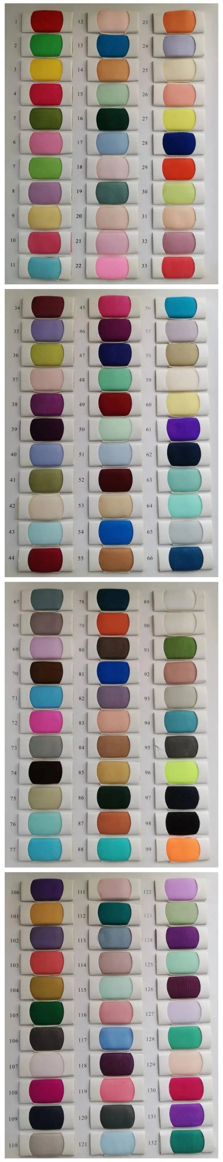 Color swatches display featuring a variety of nail polish shades in different hues and finishes.