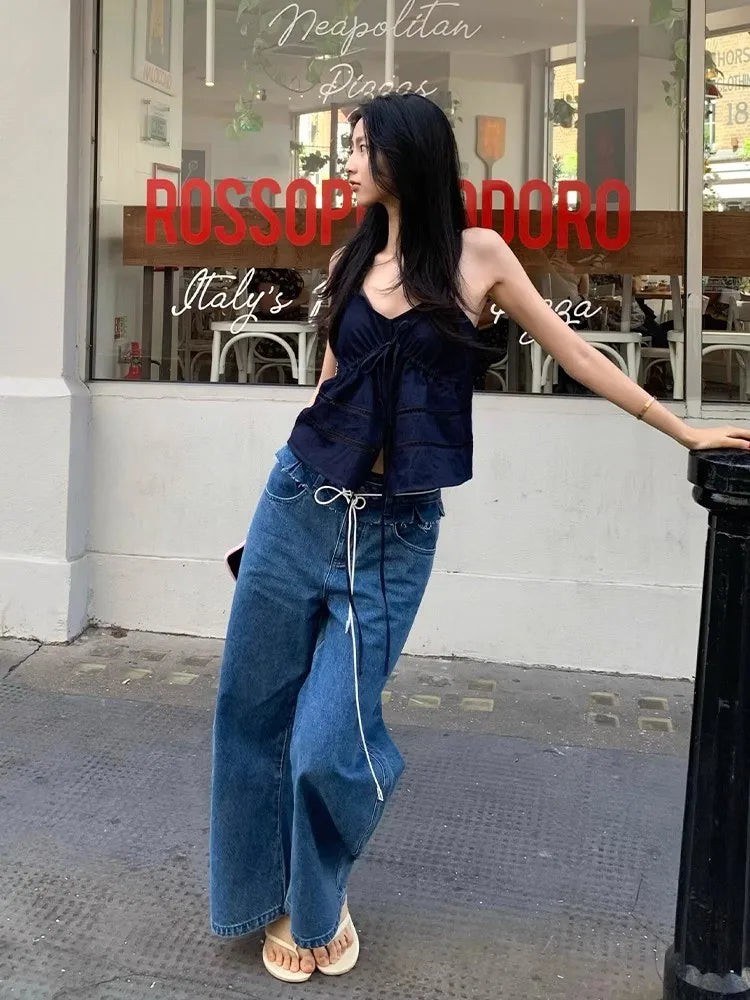 Navy Cut-Out Y2K Cami