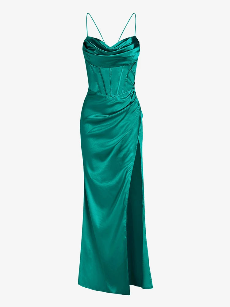 Scarlet Satin Corset Dress