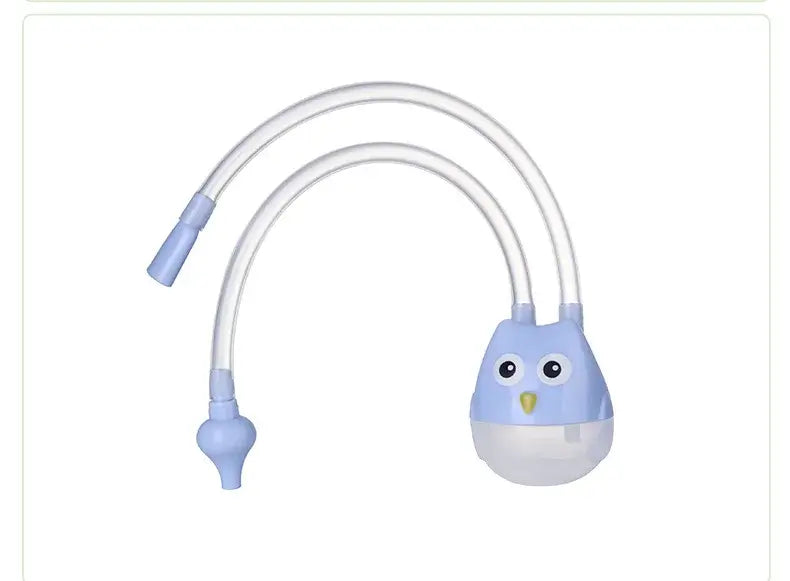 Nasal aspirator for infants shaped like a cartoon bird, designed for safe and easy nasal suction for babies.