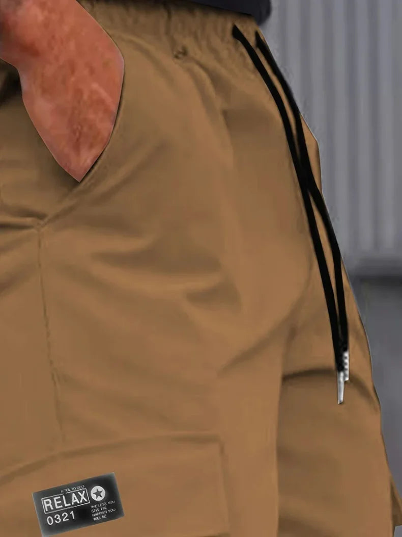 بنطلون كارغو رجالي من الحرير الجليدي للتبريد